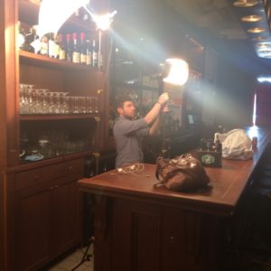 Jesse setting up the lights.
