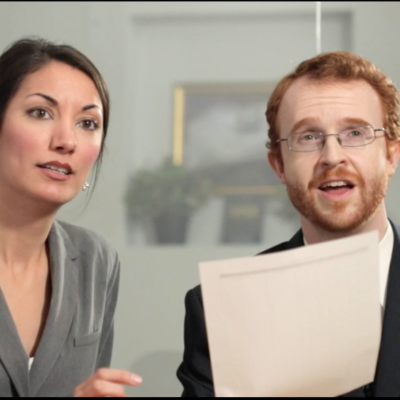 Larraine (June Dare) and Marcus (Alex Bone) don't agree with Jennifer on her invoice.