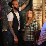 Matthew Addison (Jake) and Stacy Mize (one of our delightful extras) at E's Bar on 6/21