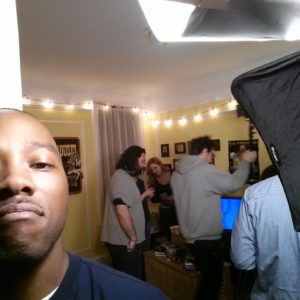 Chaz took this selfie with the rest of us in the background including DP Peter Westervelt, Warren G. May III, Kitty Ostapowicz, and Me.